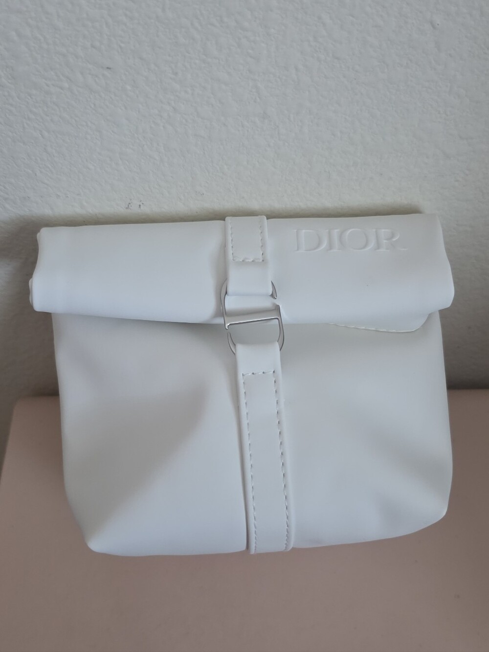 Brand New Dior Beauty White Roll-Top Pouch